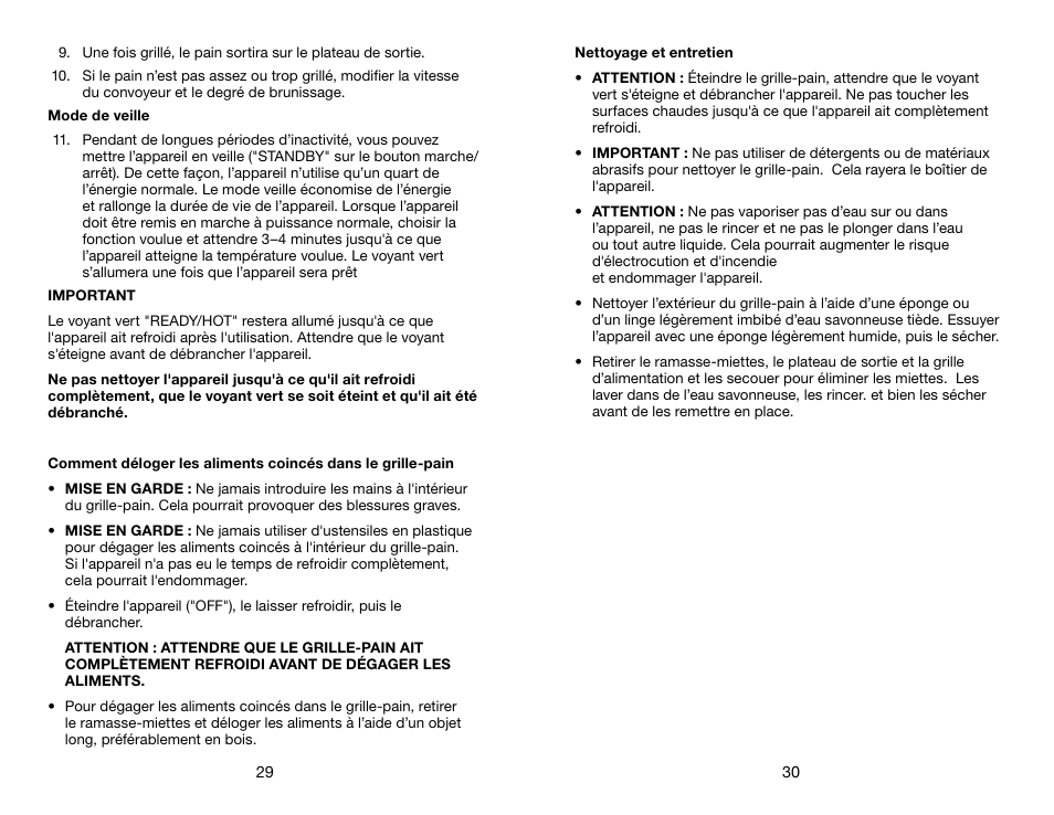 Waring CTS1000B User Manual | Page 16 / 17
