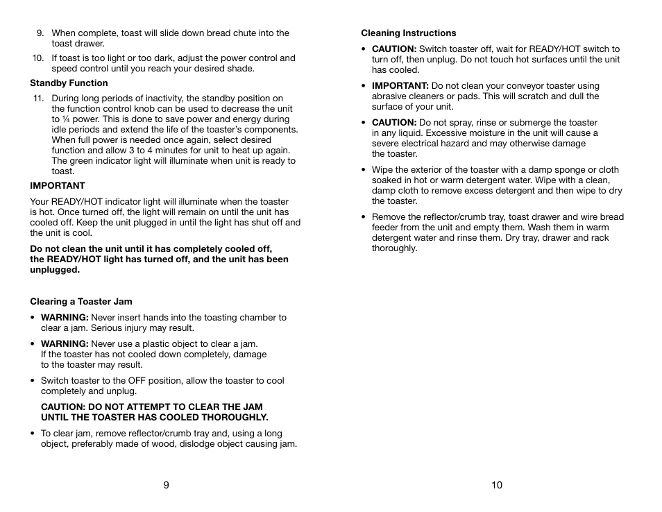 Waring CTS1000B User Manual | Page 6 / 17