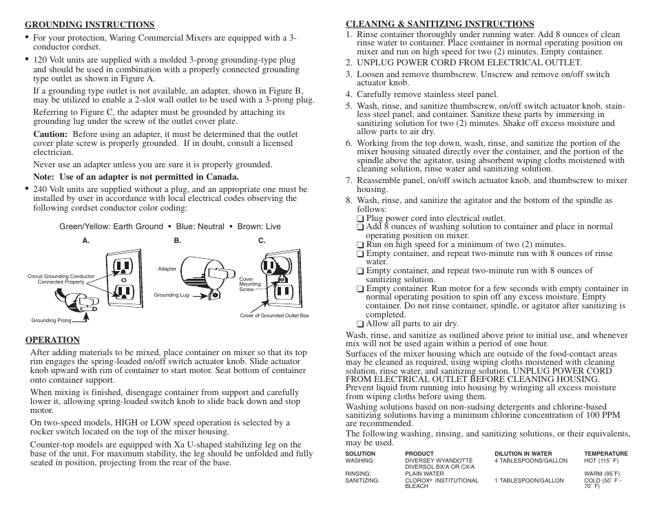 Waring DMC90 User Manual | Page 2 / 2
