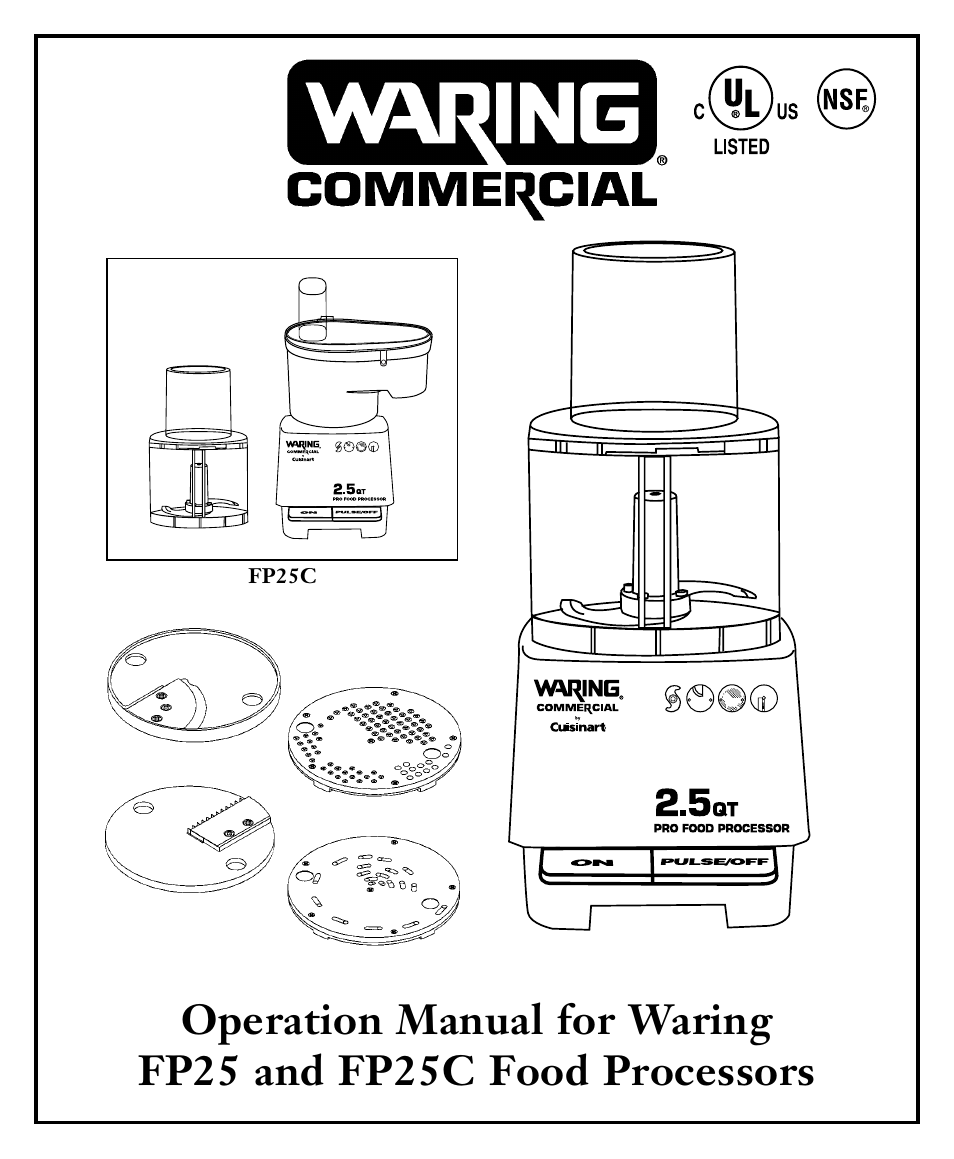Waring FP25C User Manual | 15 pages