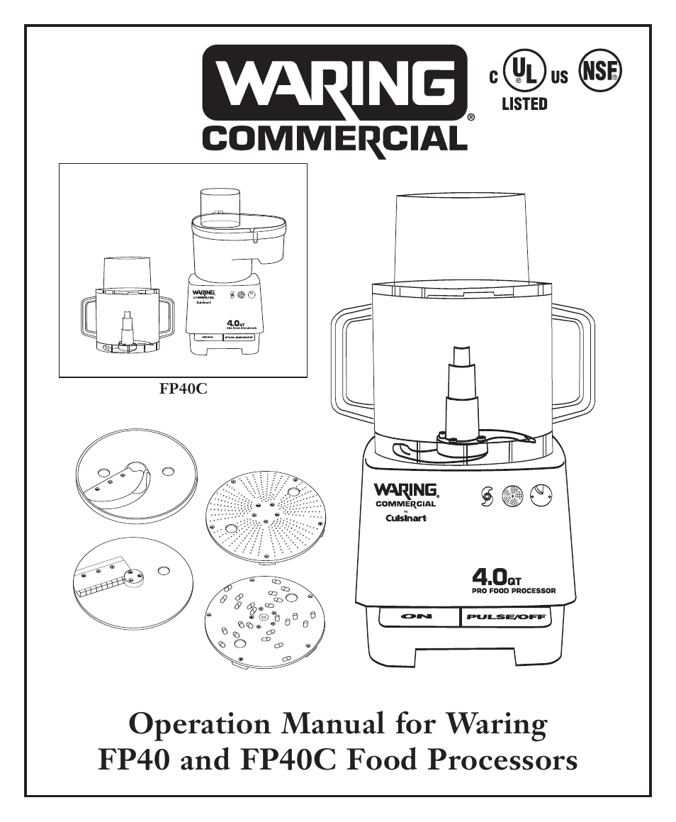 Waring FP40C User Manual | 28 pages