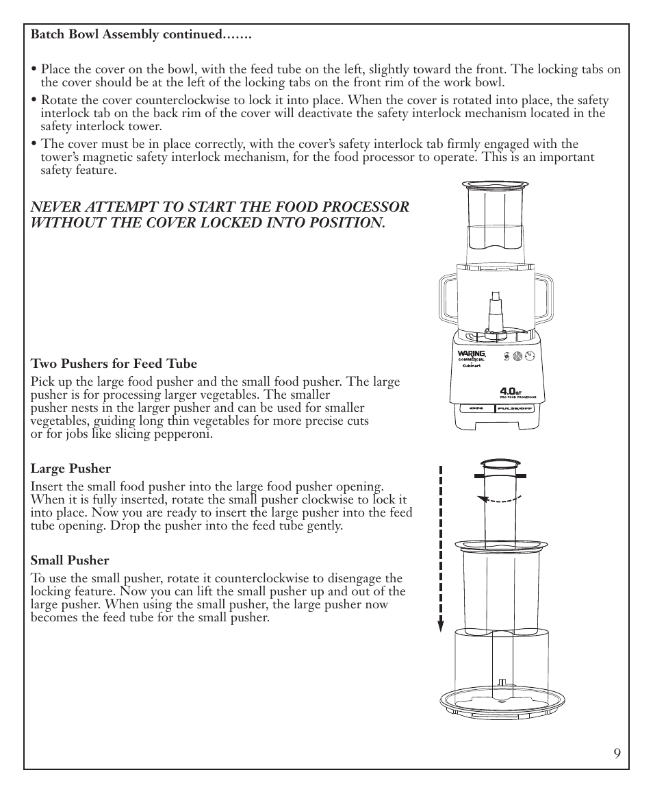 Waring FP40C User Manual | Page 9 / 28