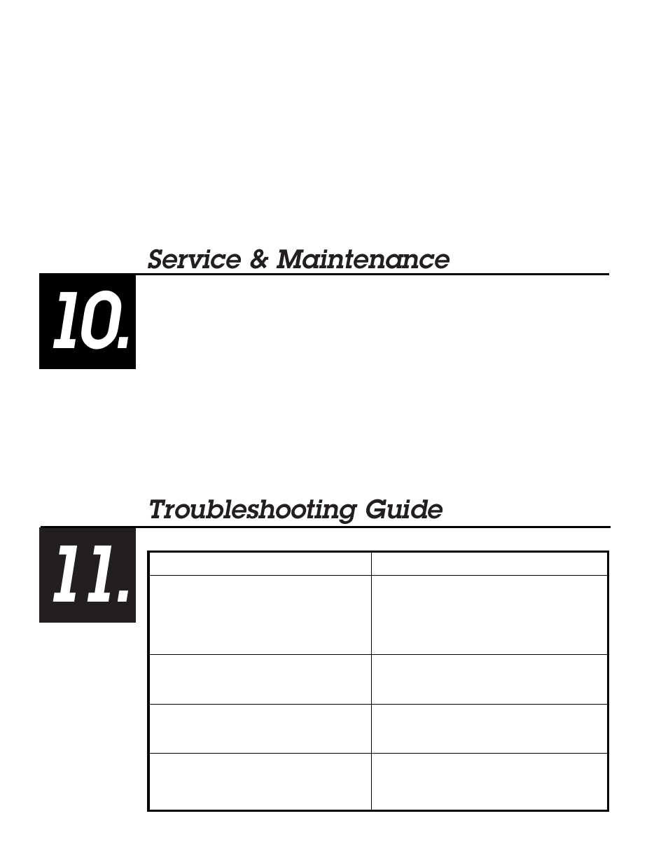 Service & maintenance, Troubleshooting guide | Briggs & Stratton 8 User Manual | Page 24 / 28
