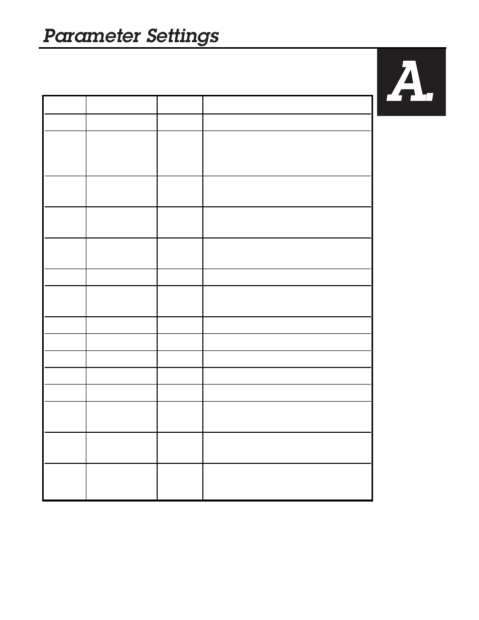 Parameter settings, Appendix | Briggs & Stratton 8 User Manual | Page 25 / 28