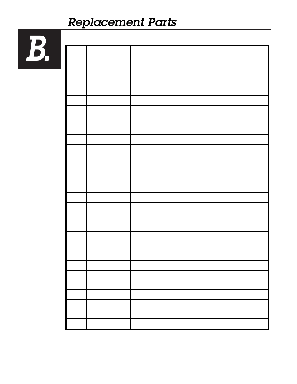 Replacement parts, Appendix | Briggs & Stratton 8 User Manual | Page 26 / 28
