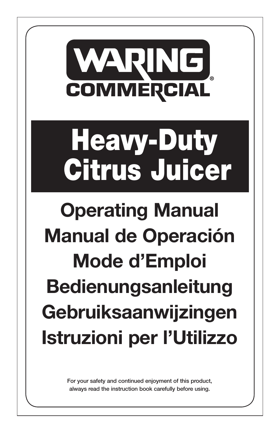 Waring JC4000 User Manual | 24 pages