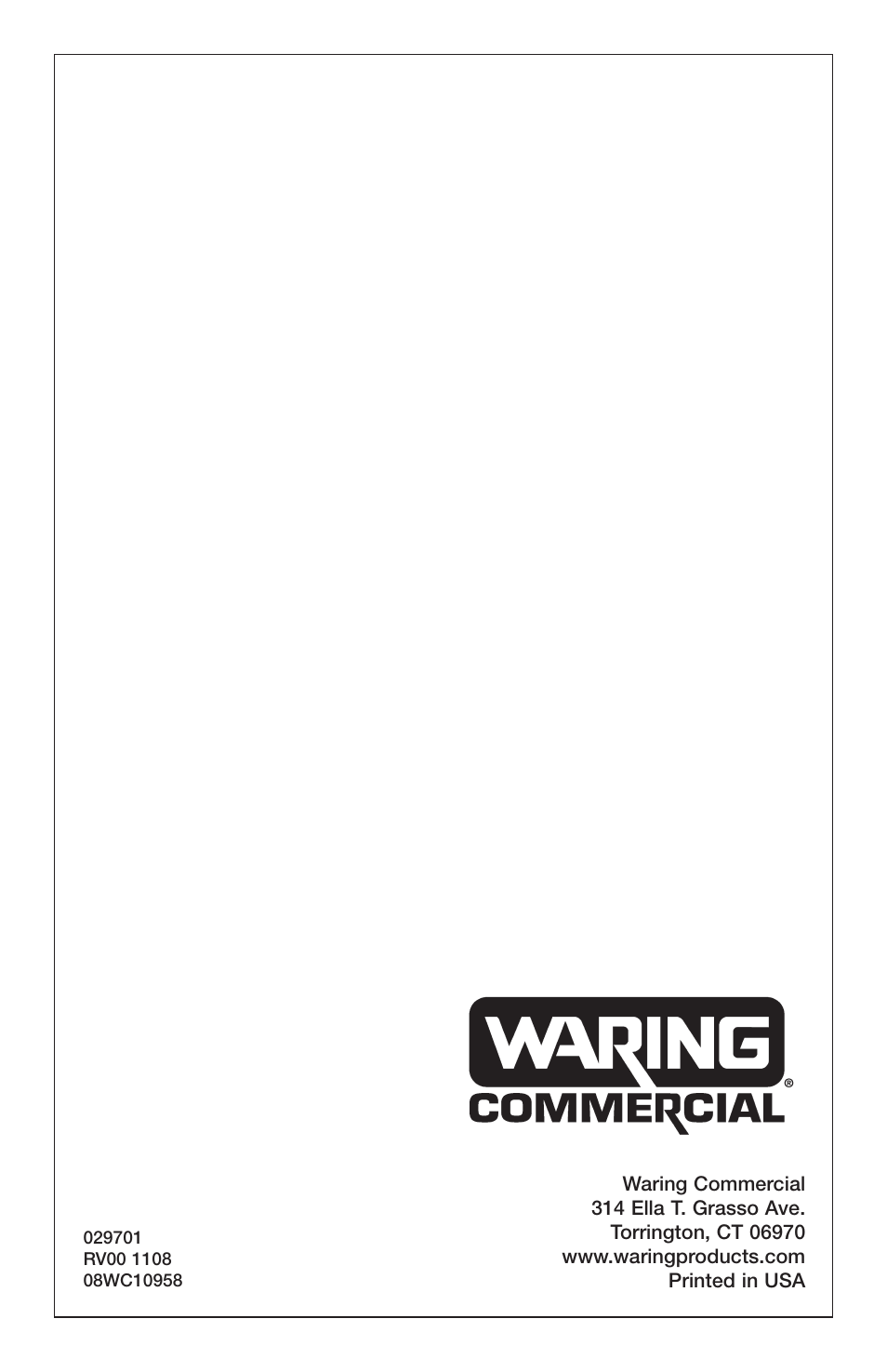 Waring JC4000 User Manual | Page 24 / 24