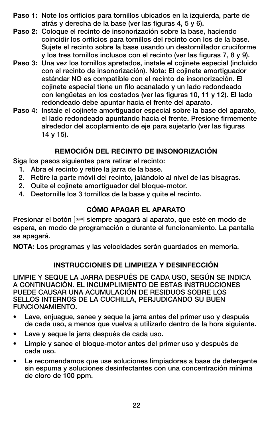 Waring MX1500XTXP User Manual | Page 22 / 36