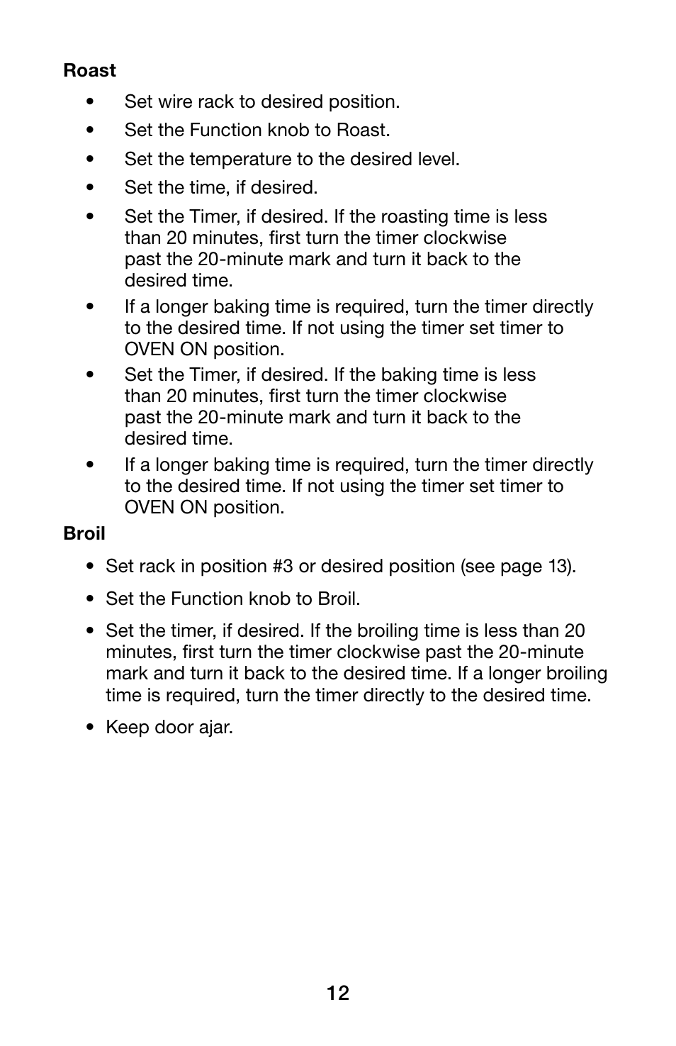 Waring WCO250X User Manual | Page 12 / 48