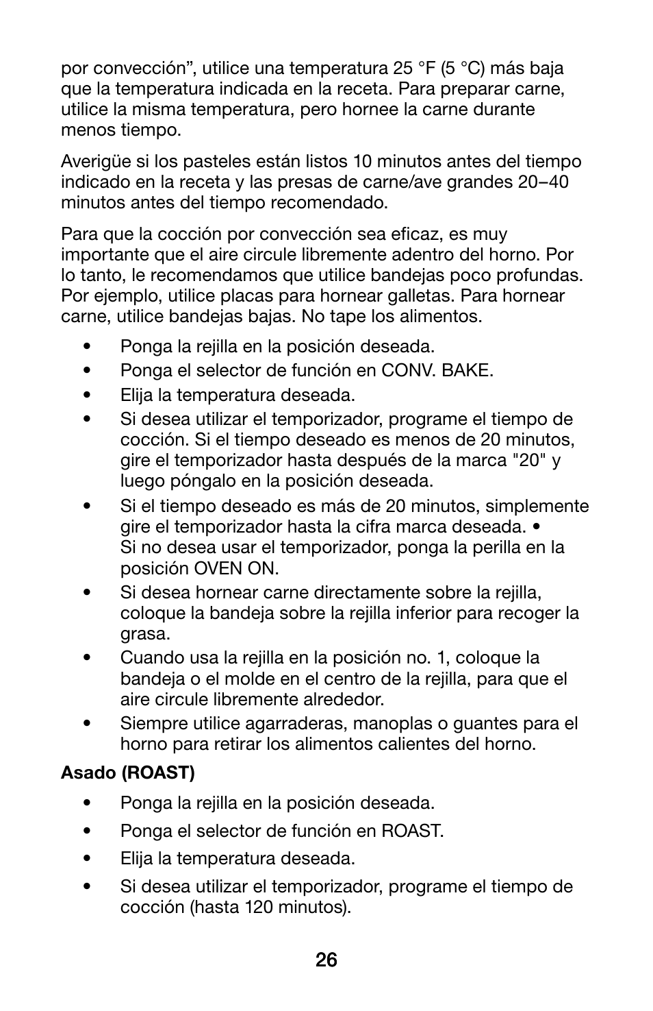 Waring WCO250X User Manual | Page 26 / 48
