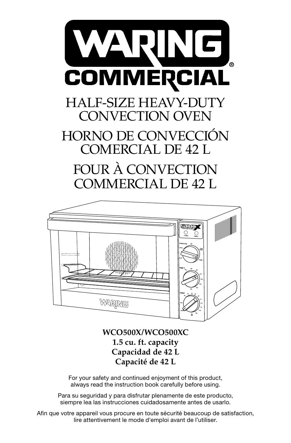 Waring WCO500X User Manual | 44 pages