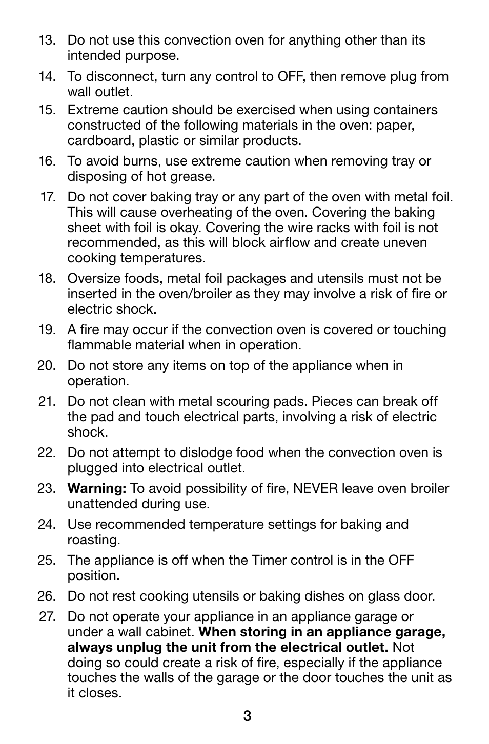Waring WCO500X User Manual | Page 3 / 44