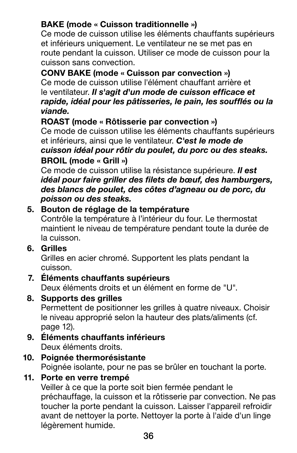 Waring WCO500X User Manual | Page 36 / 44