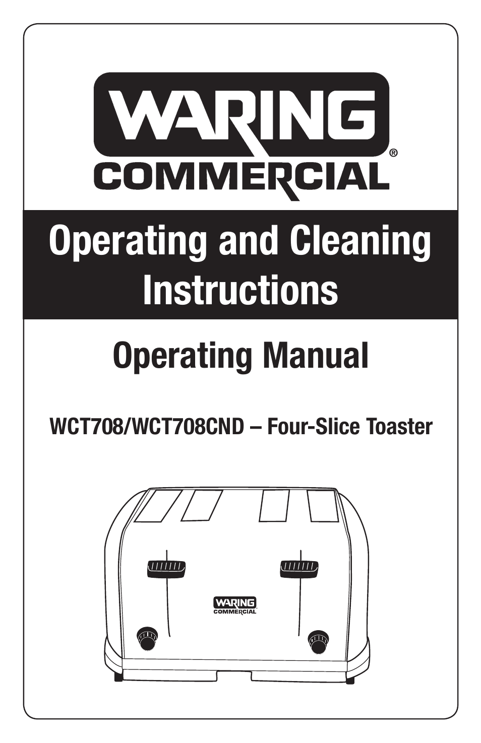 Waring WCT708 User Manual | 8 pages