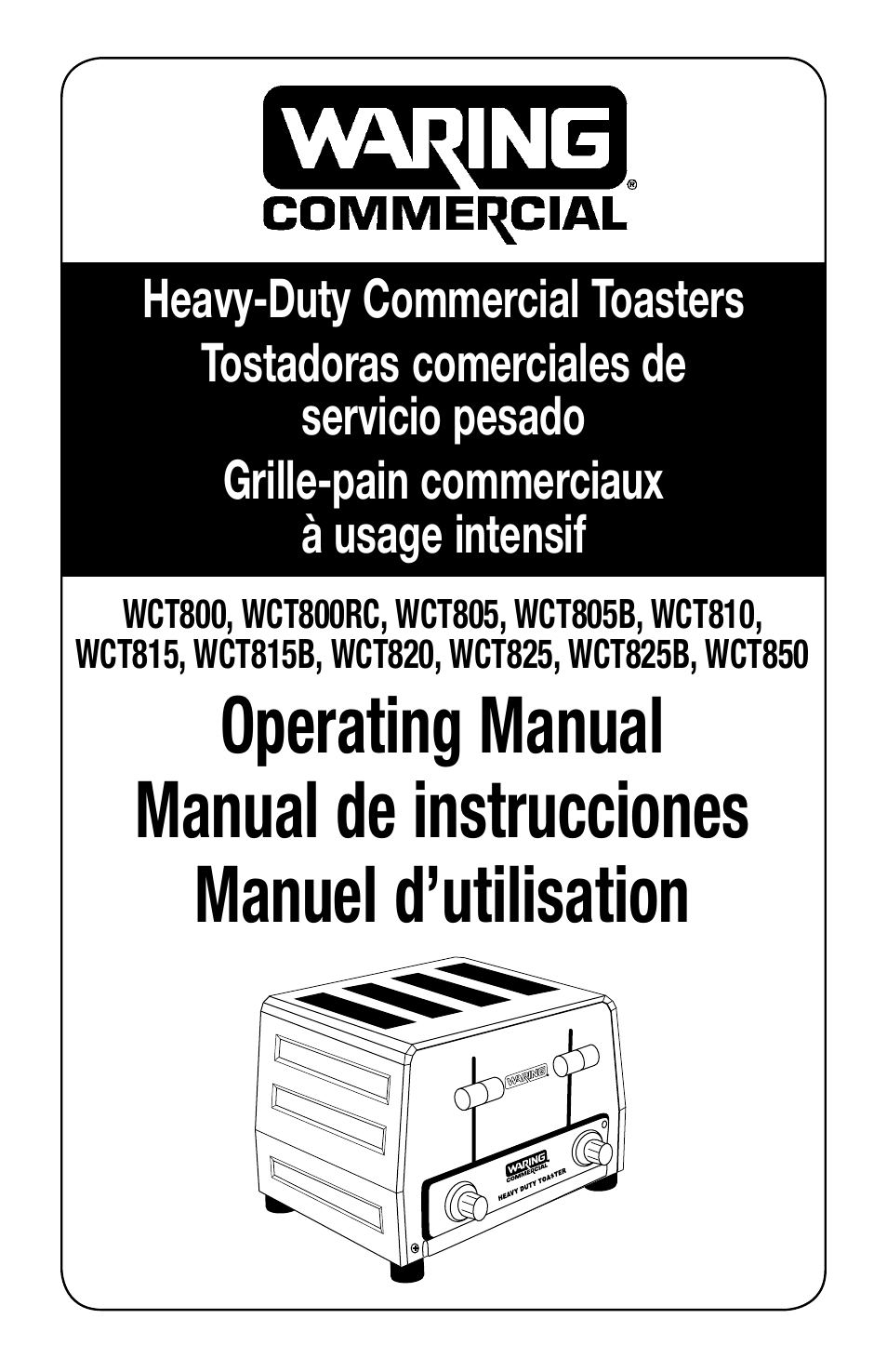 Waring WCT850 User Manual | 20 pages