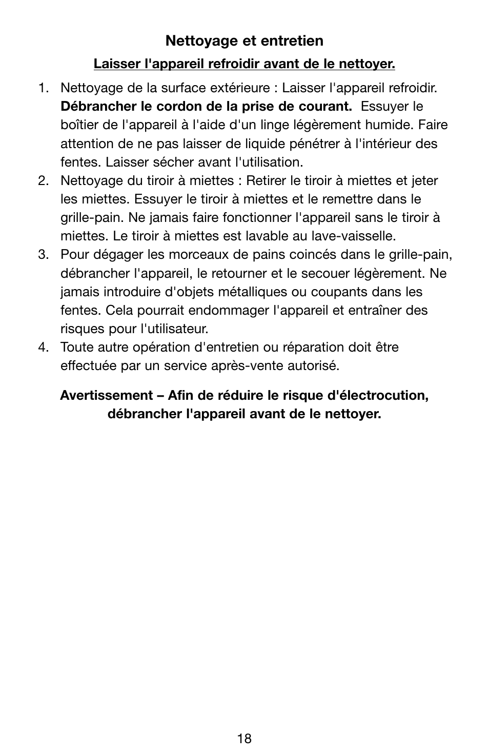 Waring WCT850 User Manual | Page 18 / 20