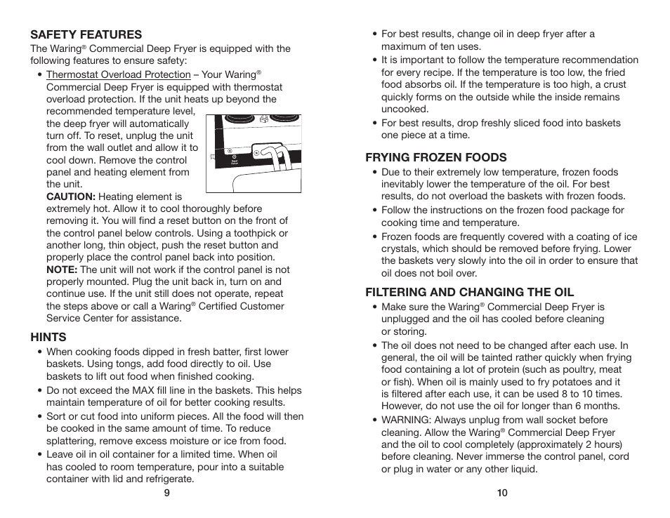 Waring WDF1550D User Manual | Page 6 / 7