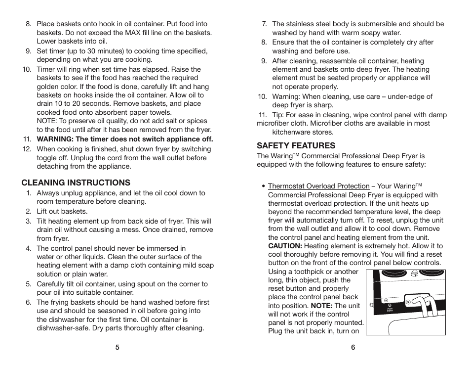 Waring WDF75RC User Manual | Page 4 / 7