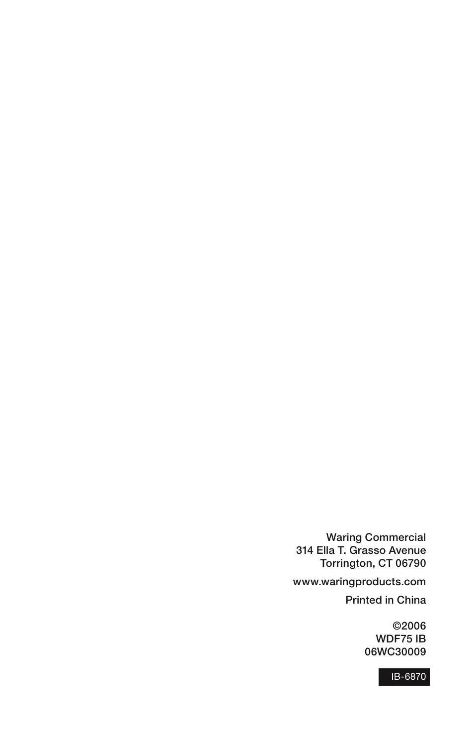 Waring WDF75RC User Manual | Page 7 / 7