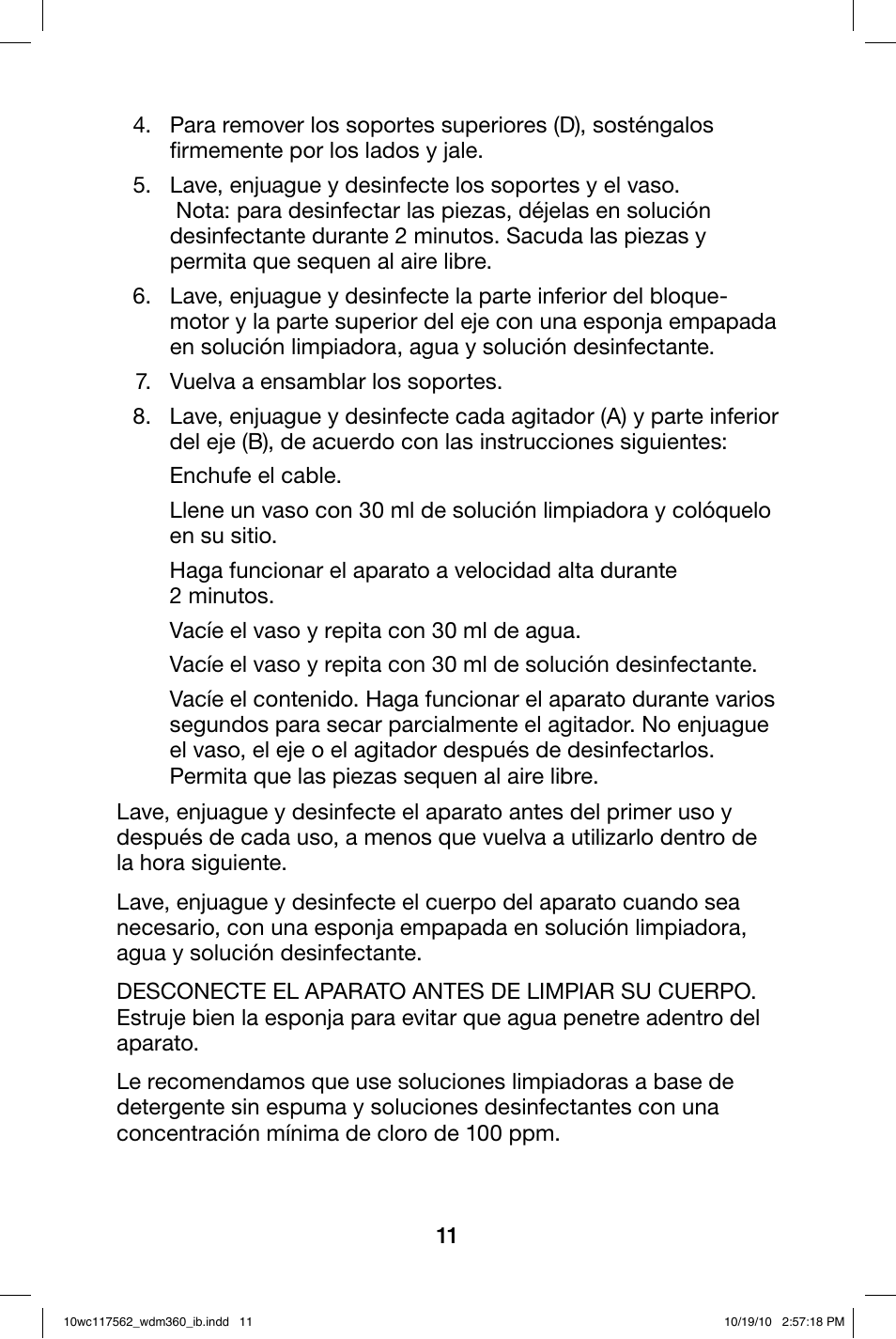 Waring WDM360 User Manual | Page 11 / 20