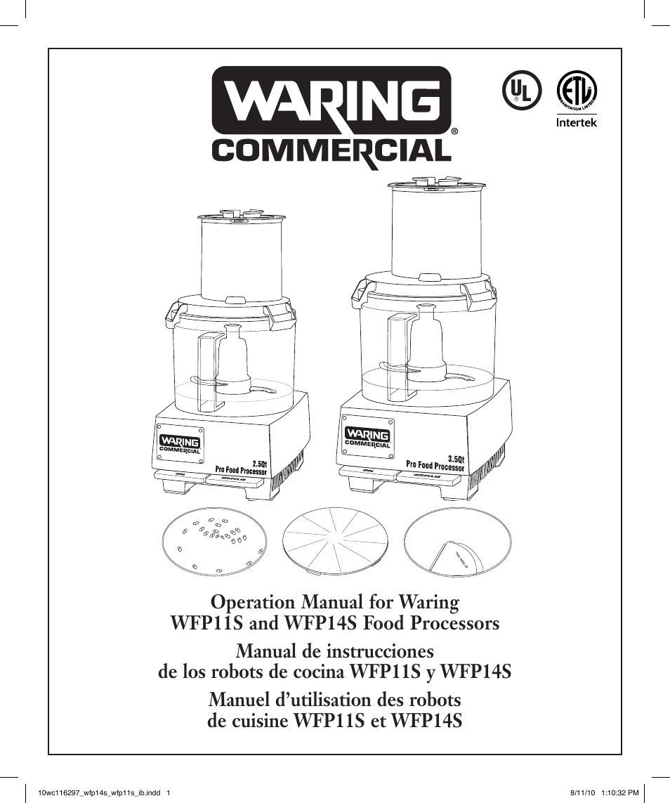 Waring WFP14S User Manual | 56 pages