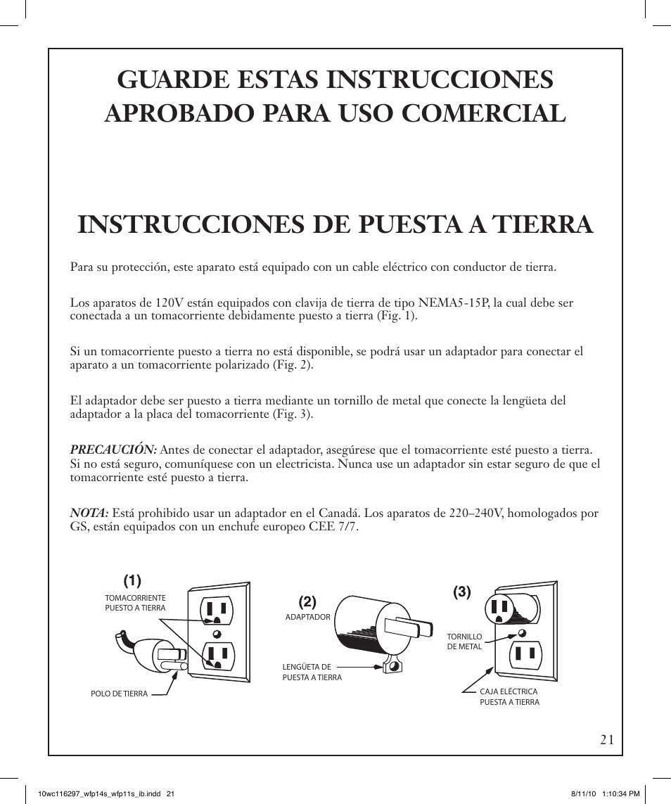 Waring WFP14S User Manual | Page 21 / 56