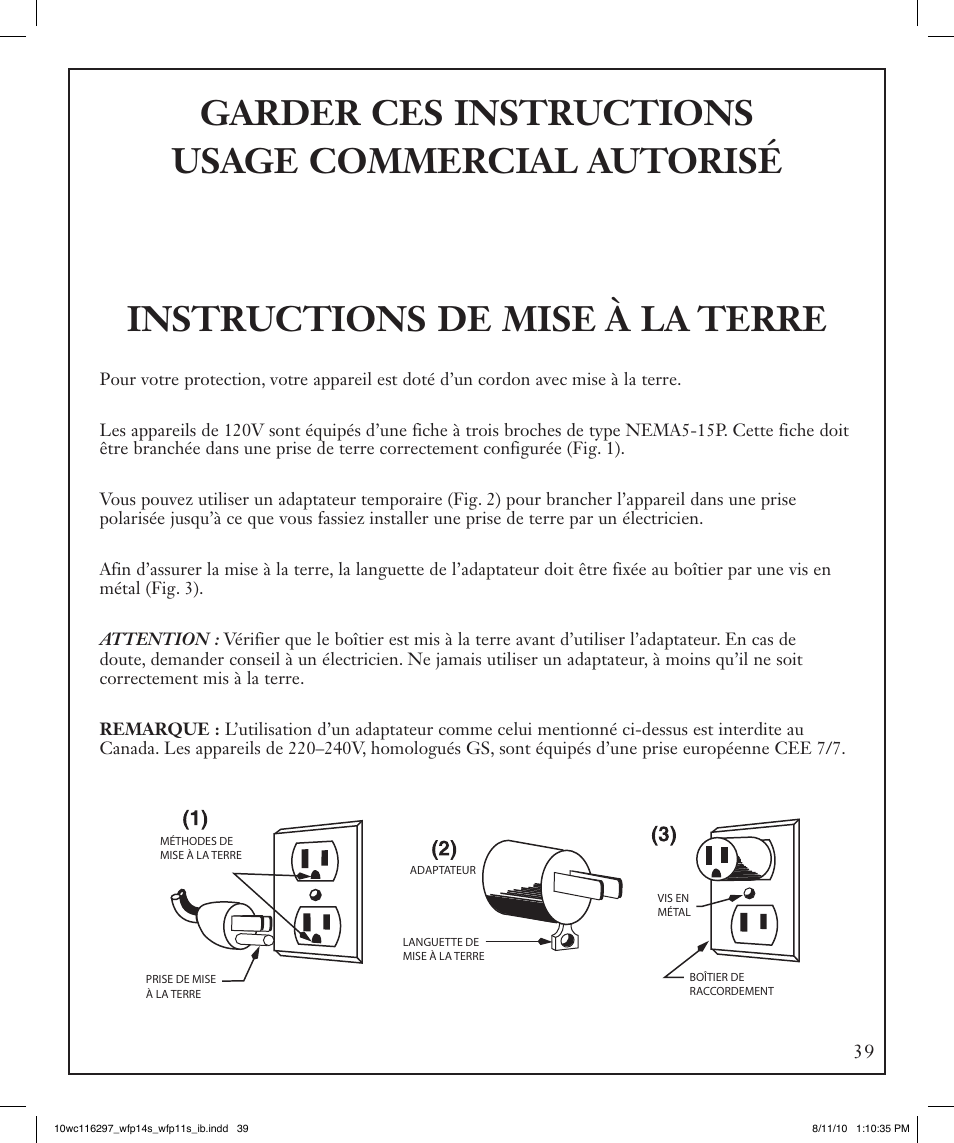 Waring WFP14S User Manual | Page 39 / 56