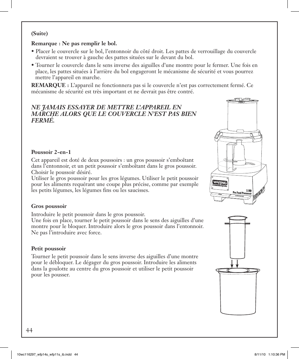 Waring WFP14S User Manual | Page 44 / 56
