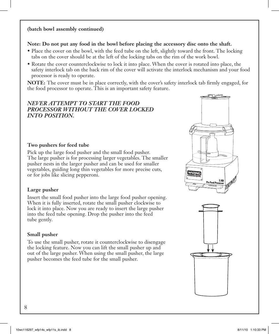 Waring WFP14S User Manual | Page 8 / 56