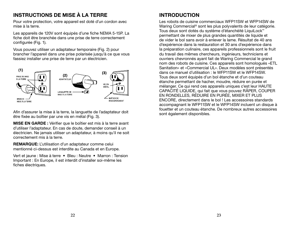 Waring WFP14SW User Manual | Page 12 / 27