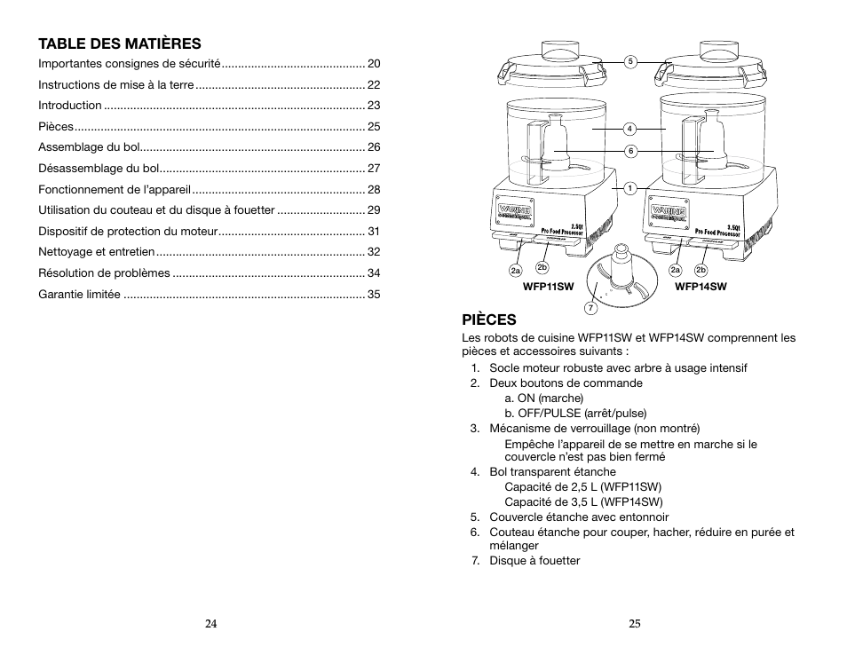 Waring WFP14SW User Manual | Page 13 / 27