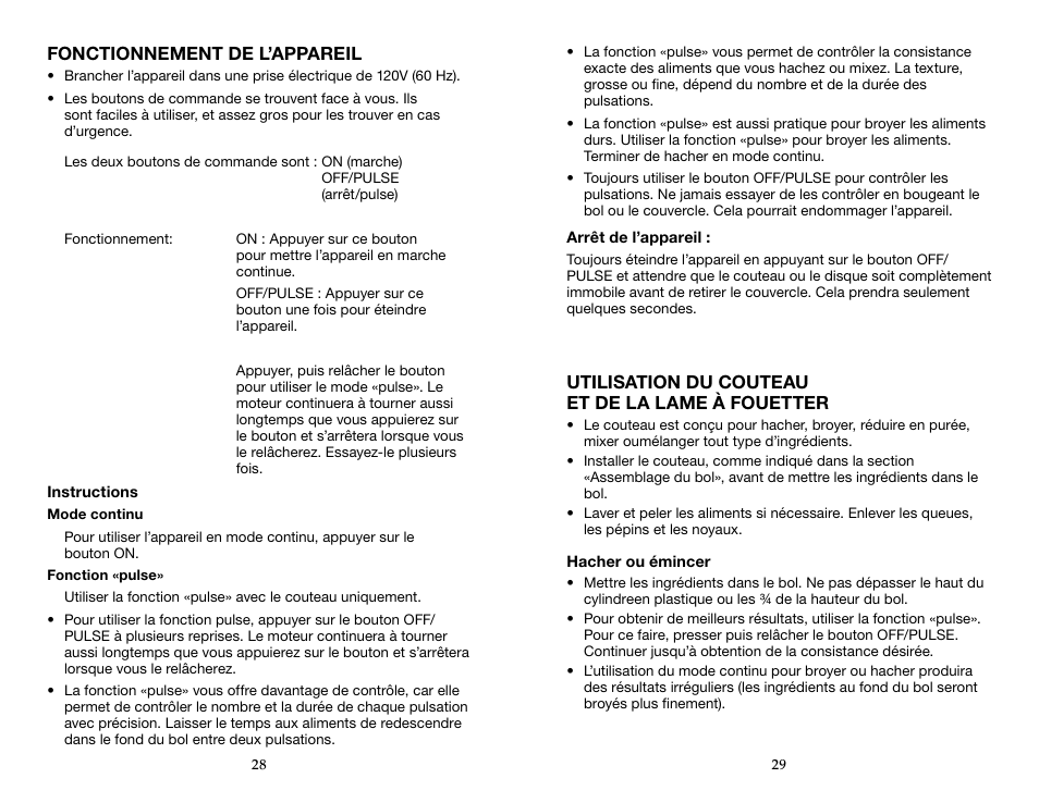 Waring WFP14SW User Manual | Page 15 / 27