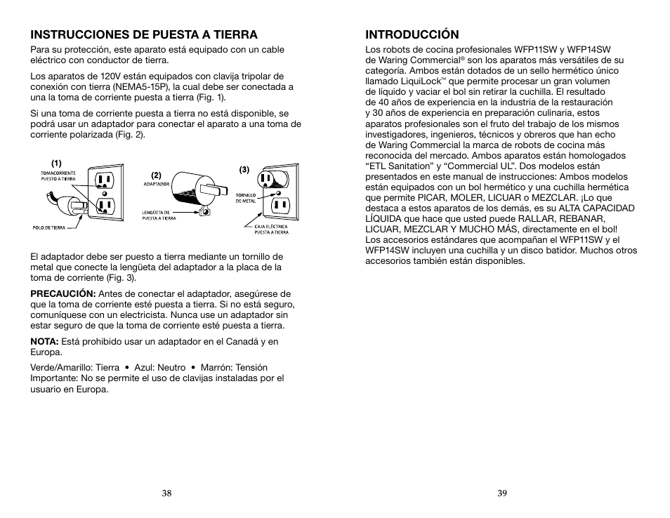 Waring WFP14SW User Manual | Page 20 / 27