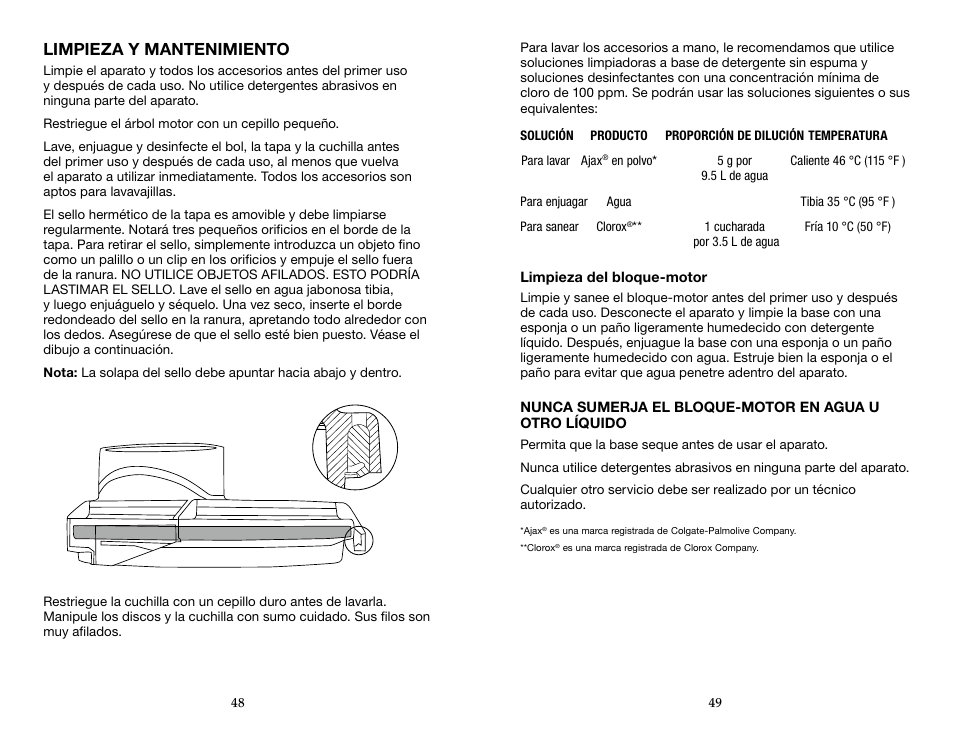 Limpieza y mantenimiento | Waring WFP14SW User Manual | Page 25 / 27