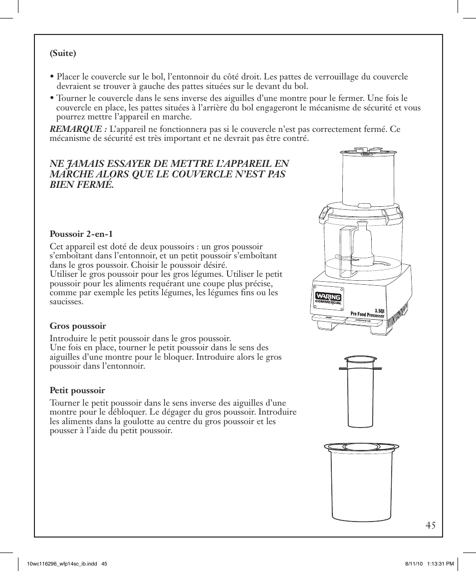 Waring WFP14SC User Manual | Page 45 / 60