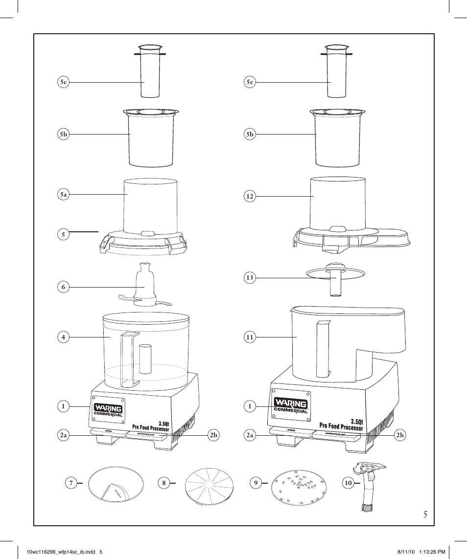 Waring WFP14SC User Manual | Page 5 / 60