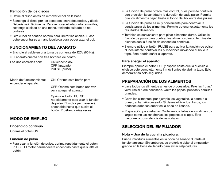 Waring WFP16S User Manual | Page 26 / 33