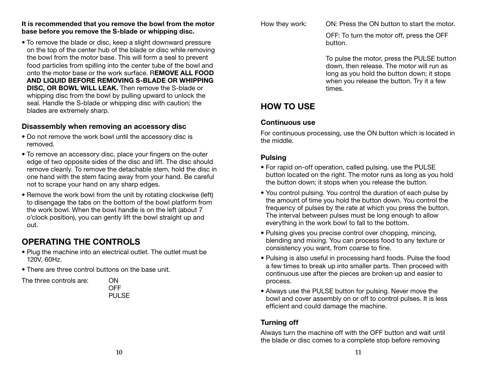 Waring WFP16S User Manual | Page 6 / 33
