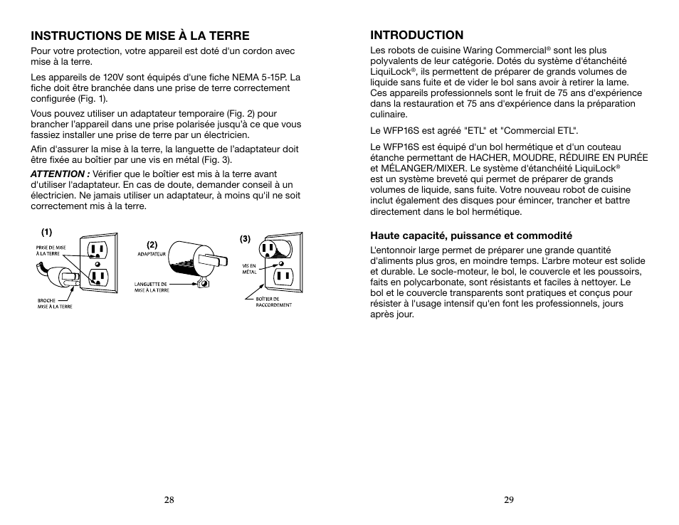 Waring WFP16SCD User Manual | Page 15 / 35