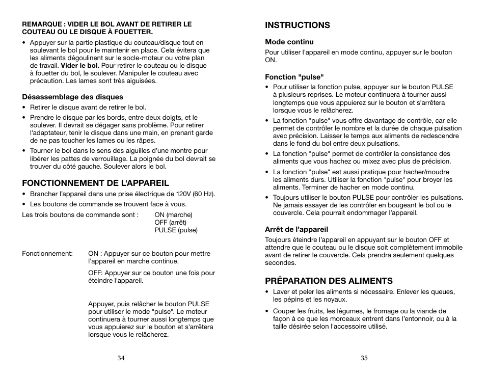 Waring WFP16SCD User Manual | Page 18 / 35