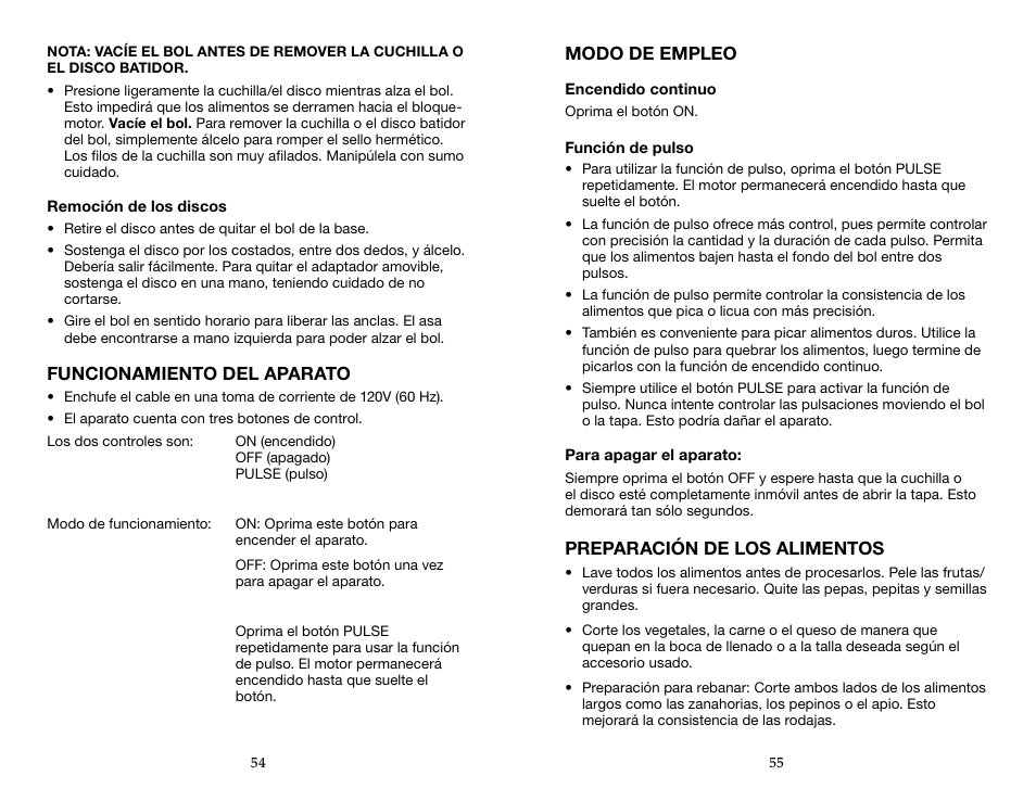 Waring WFP16SCD User Manual | Page 28 / 35
