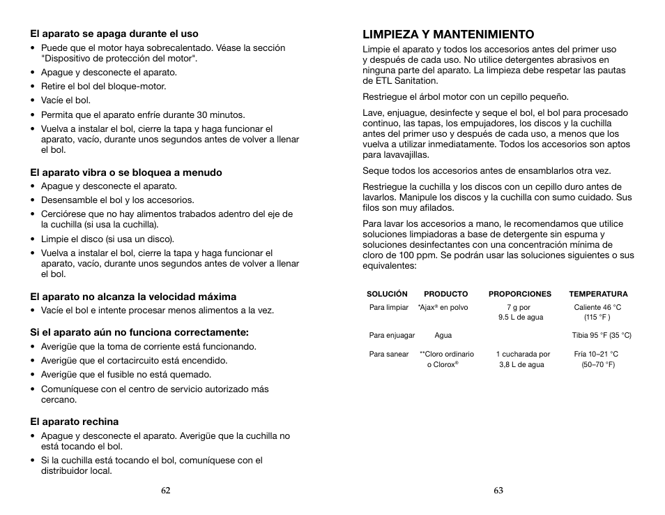 Limpieza y mantenimiento | Waring WFP16SCD User Manual | Page 32 / 35