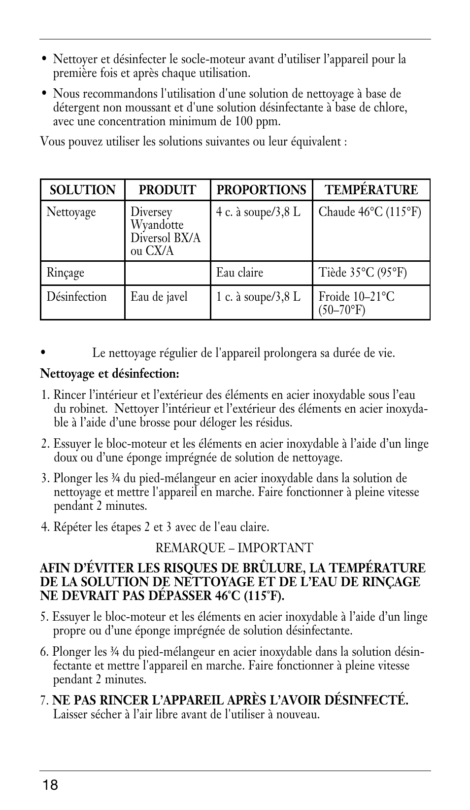 Waring WSB33X User Manual | Page 18 / 20