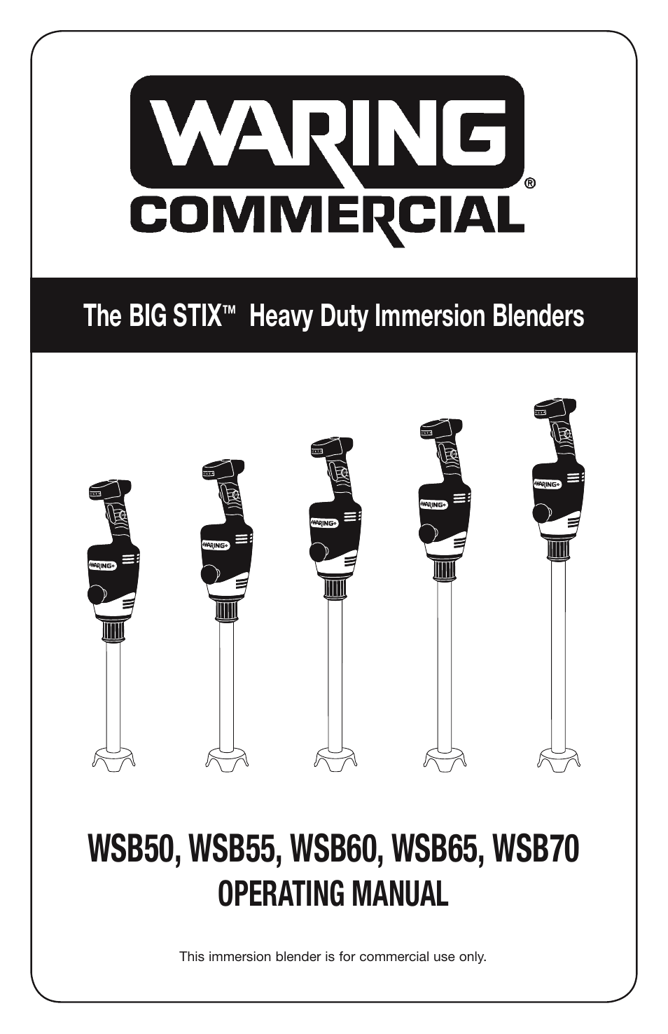 Waring WSB70 User Manual | 9 pages