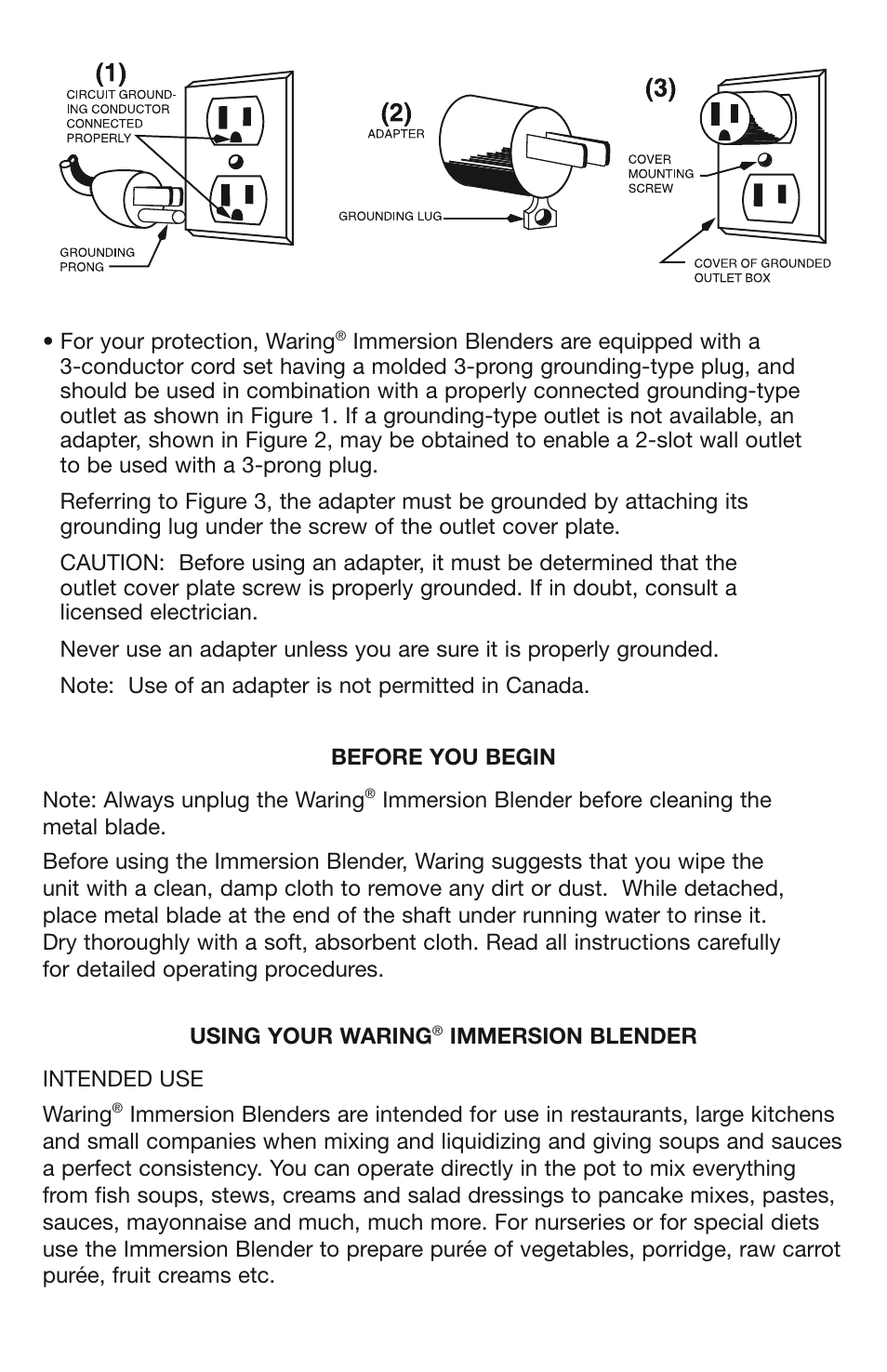 Waring WSB70 User Manual | Page 3 / 9