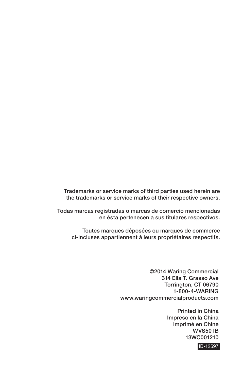 Waring WVS50 User Manual | Page 28 / 28