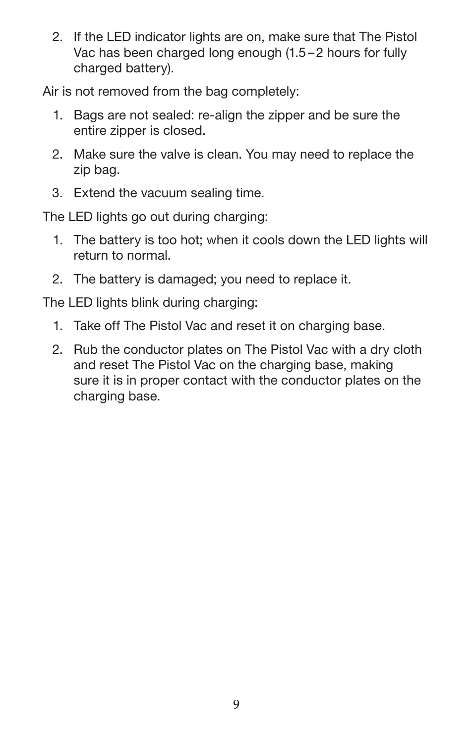 Waring WVS50 User Manual | Page 9 / 28