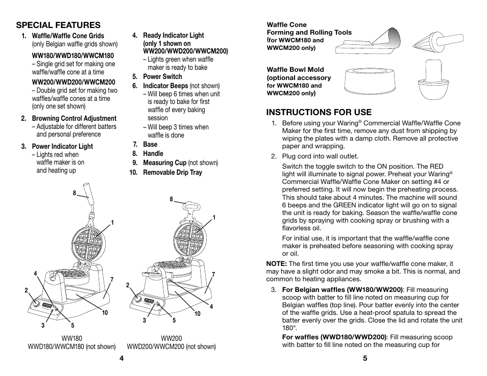 Waring WWD200 User Manual | Page 3 / 15