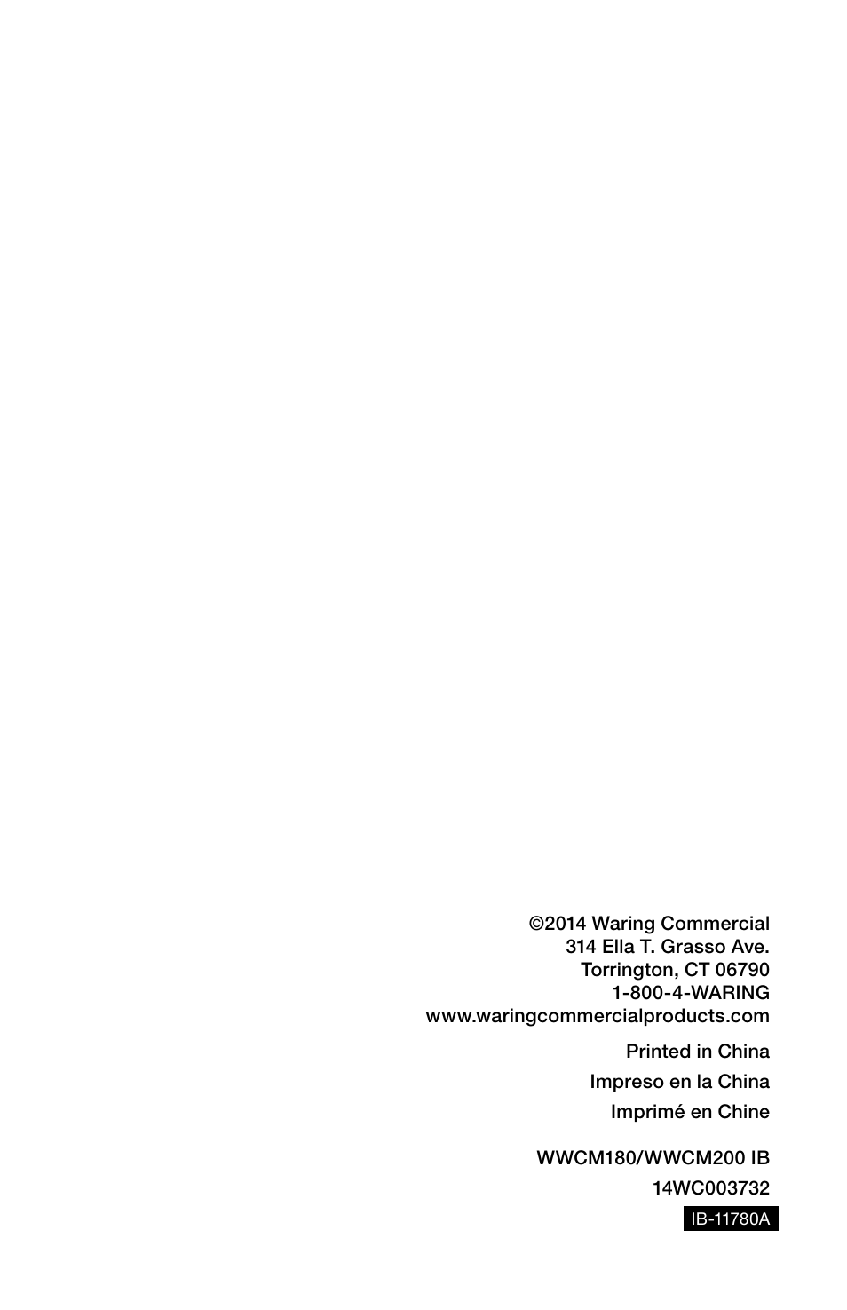 Waring WWCM200 User Manual | Page 32 / 32