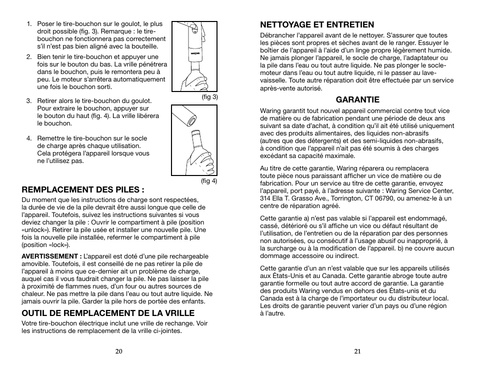 Waring WWO120 User Manual | Page 11 / 13